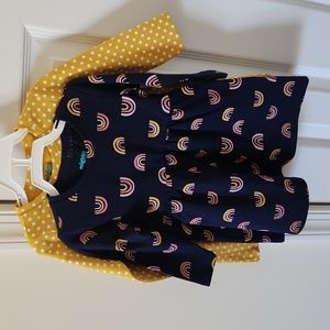 Mighty goods 2 pack long sleeves knit dresses Rainbow Yellow dots